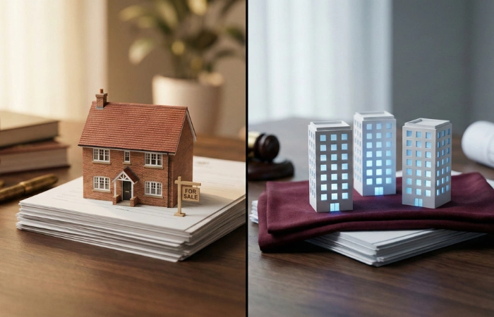 What is conveyancing for freehold and leasehold properties in the UK