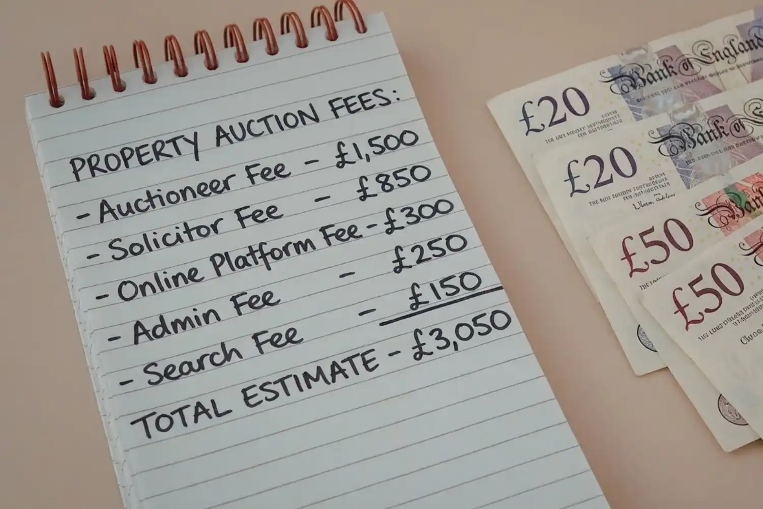 Property auction fees and online auction fees planned before a property bid