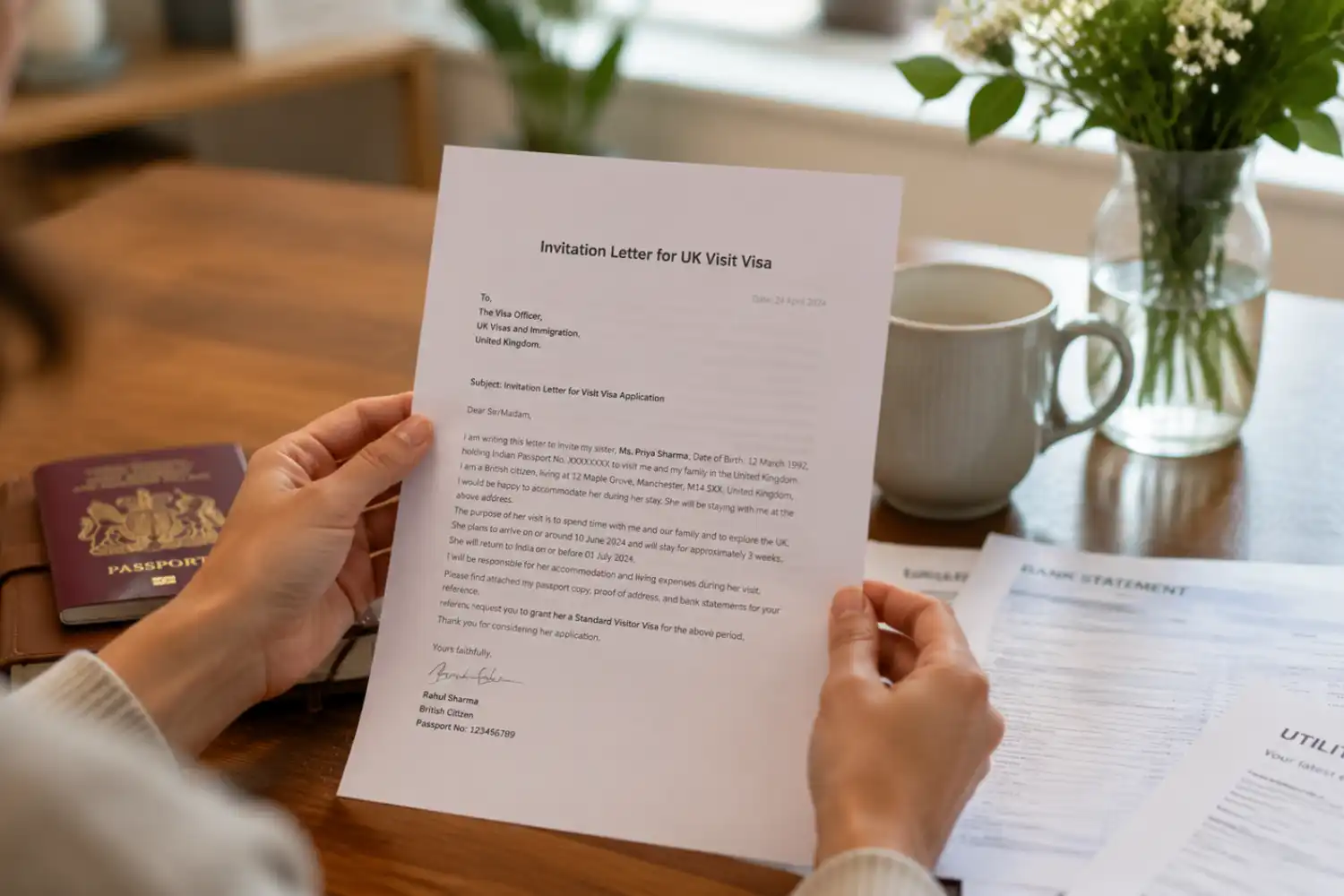 Sponsor a visa in the UK — family reunion UK visitor visa invitation letter