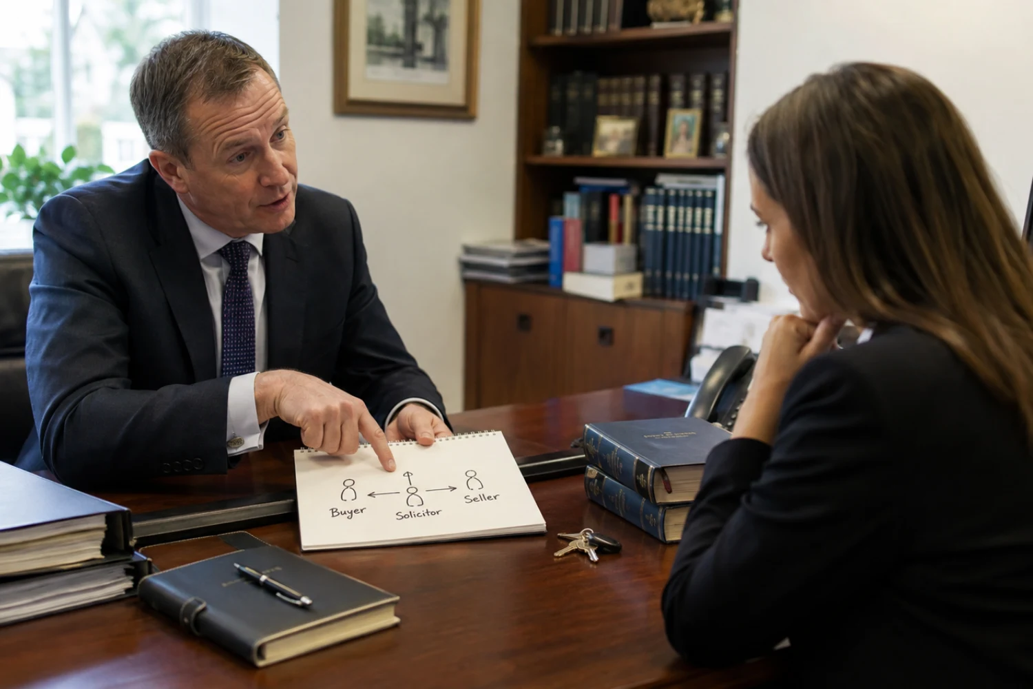 Solicitor explaining a conveyancing conflict of interest to a client