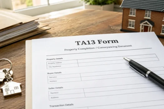 TA13 form completion information and requisitions on title document