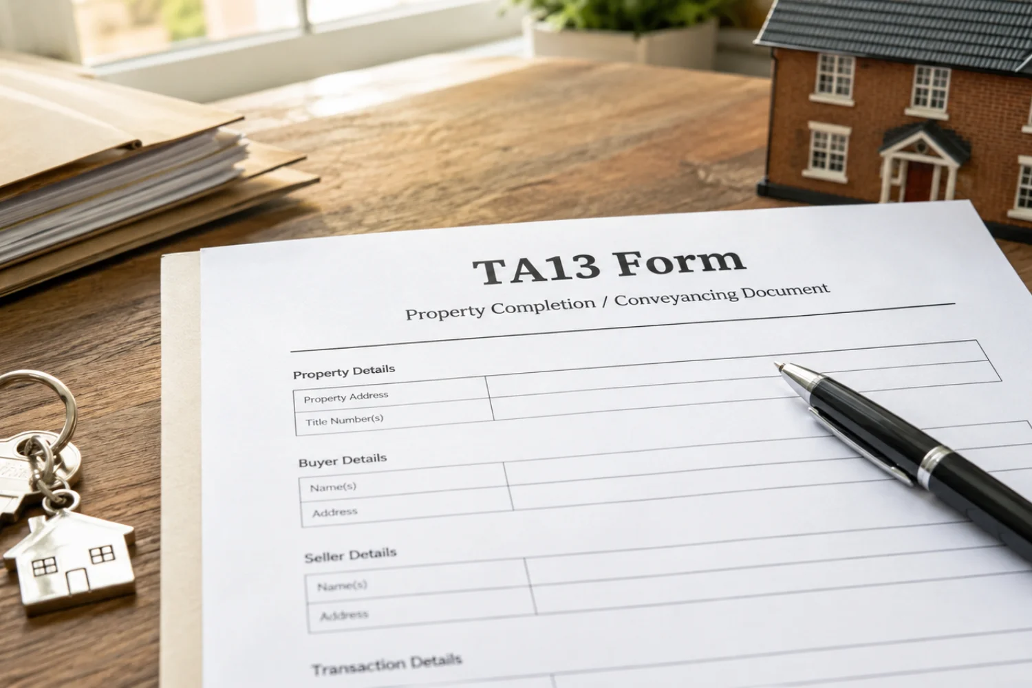 TA13 form completion information and requisitions on title document